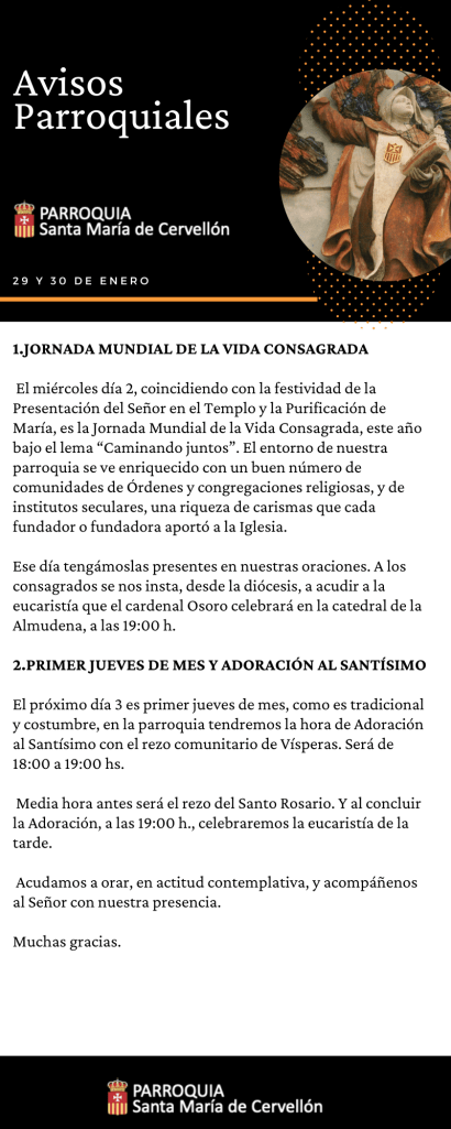 Avisos Parroquiales
